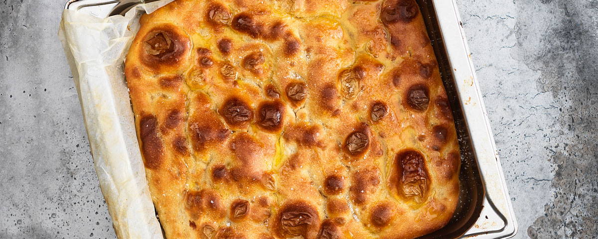 Langtidshævet focaccia