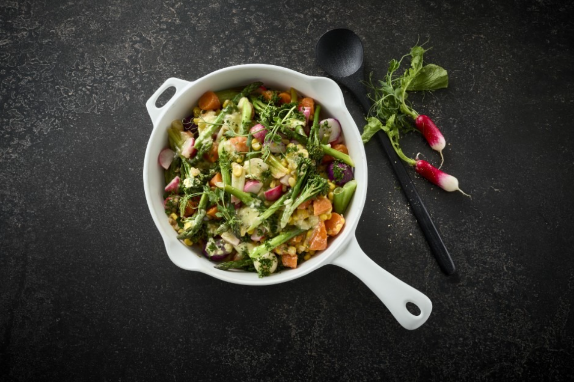 Grøntsagsfrikassé med Ask