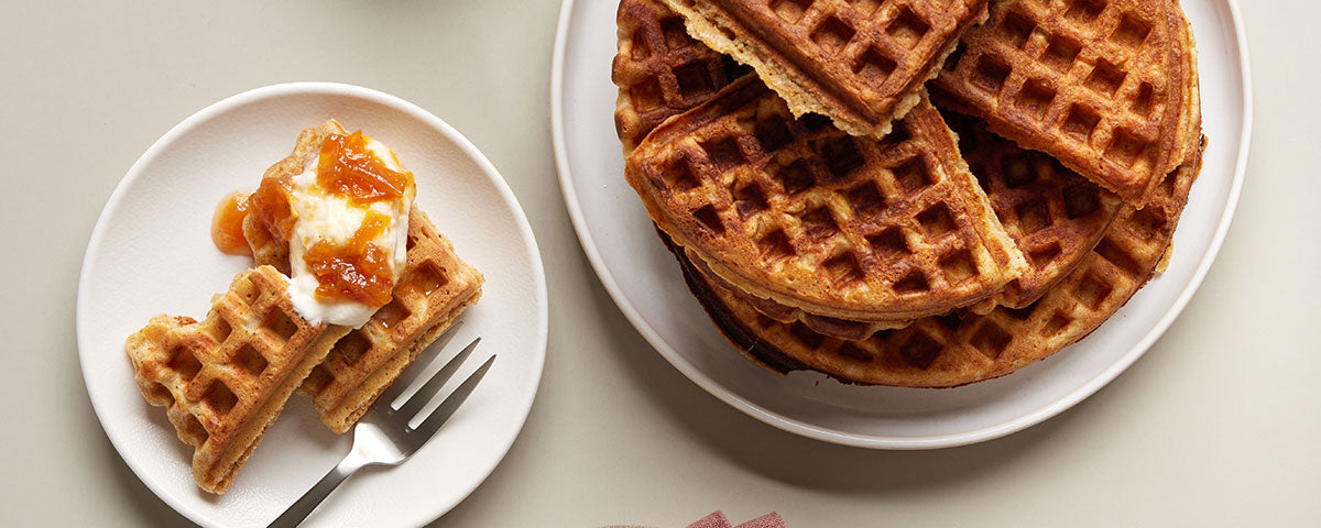 Vafler med brunet smør